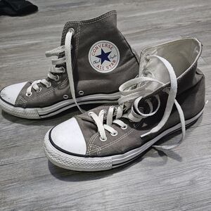 Gray hightop Converse